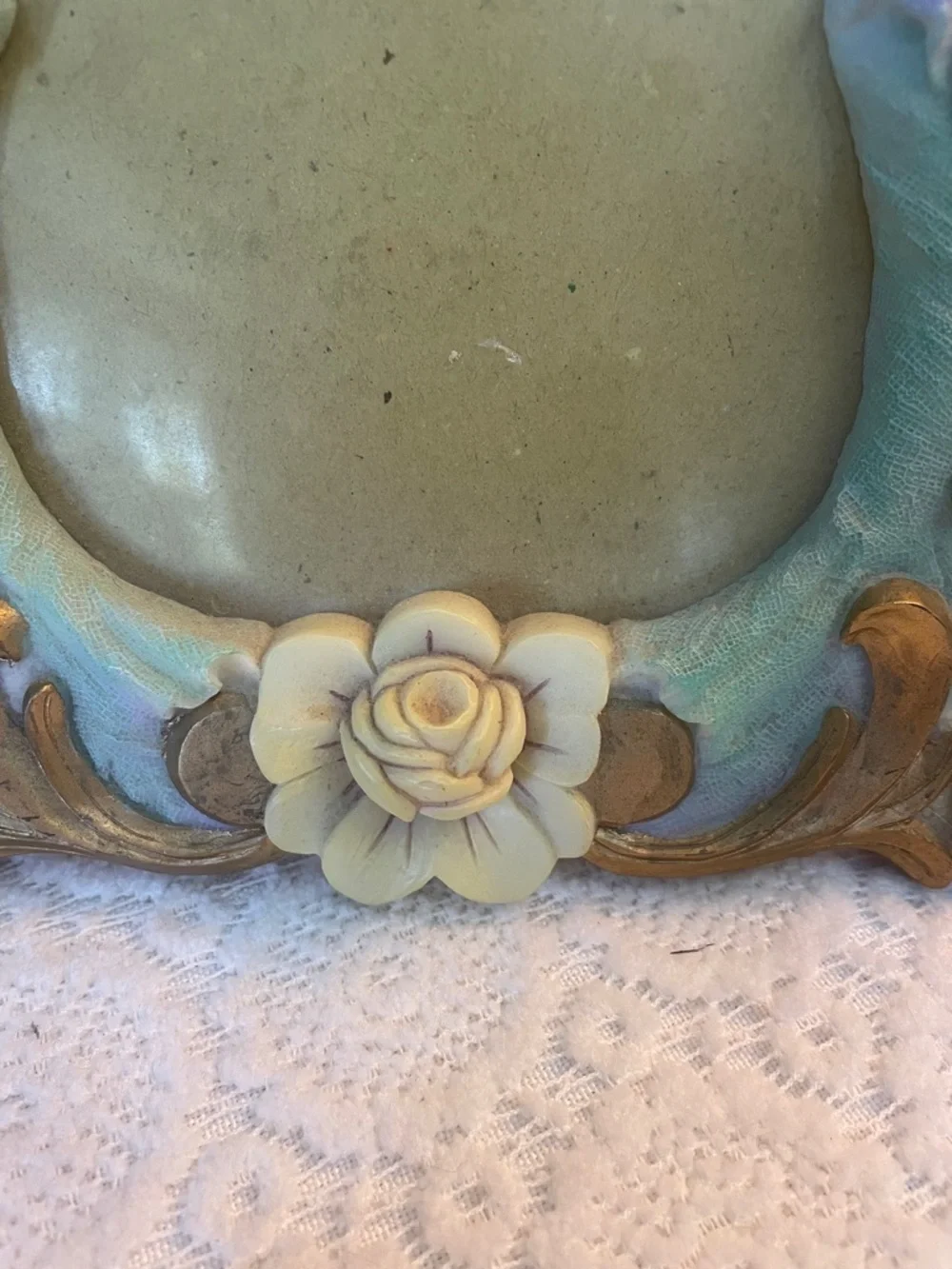 Cherub Decorative Resin Photo Frame in blue and Gold - Victorian style 5x7